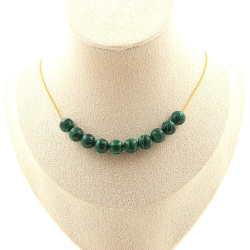 Collana perle malachite - 10,