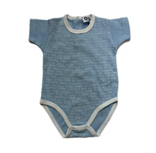 D&G DOLCE&GABBANA Junior Body bambino bambina celeste logo Tg 3/6 Mesi Cotone