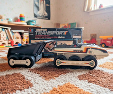 Vintage MB Bigtrak & Transport Dump Unit (in scatola) retrò cool giocattolo programmabile. 
