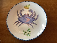 Grande caricatore da parete vintage ceramica di Vietri Italia granchio terracotta piatto 14 7/8"