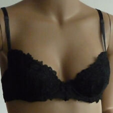 Reggiseno Mezza Coppa Imbottito Millesia Diamant Noir Pizzo Tulle Nero 75 Abcd