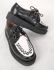 Scarpe T.U.K. Creeper bianco/nero n41 uk7 icona Rock Wave difetto interno-733