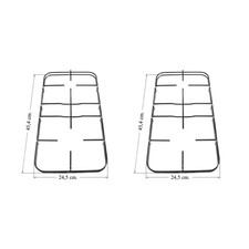 Coppia griglie Nardi cucina 4 fuochi in acciaio cm.45,4 x 24,5 piano cottura