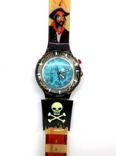 NUOVO orologio Swatch Scuba 200 UNCINO PIRATE SDB902 con custodia e documenti 1999 da uomo 