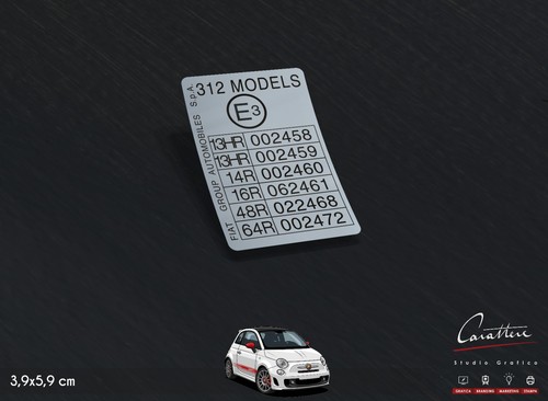 Adesivo omologazione fiat 500 - adesivo,