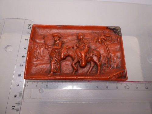 Antico quadro cera rosso - cera,
