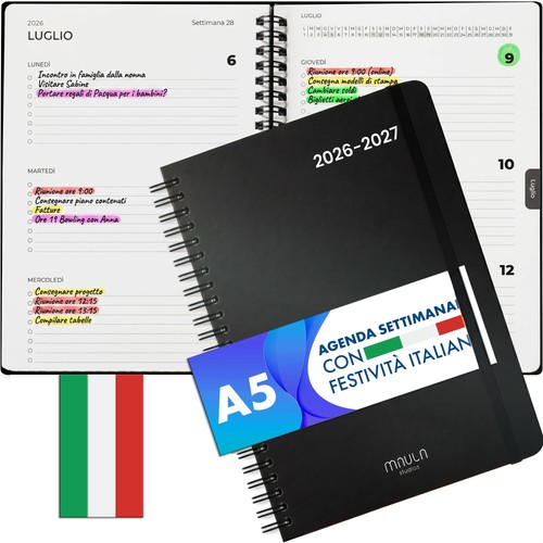 Agenda 2026 2027 settimanale - agenda,
