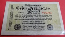 Banconota Impero 10 milioni di marchi 22 agosto 1923 DV-7 028095 laminata Ro. 105a