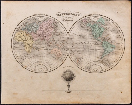 1860ca carta mondo due - -,