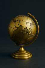 Mappamondo da scrivania dorato