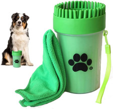 Pulitore Zampe per Cani Con Salvietta in Regalo | Taglia M (Verde)