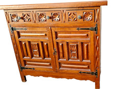 Comó cassettone in legno anni 70 Vintage marrone intarsiato