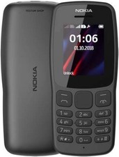 Nokia 106 TA-1114 1,8 pollici 4 MB di memoria Dual SIM nero COME NUOVO