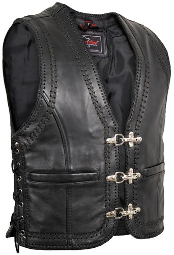 Gilet moto uomo vera - gilet, pelle