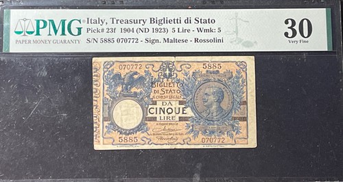 Lire 1904 biglietto - lire, (1923)