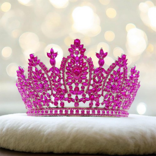 Diadema con strass - , fucsia
