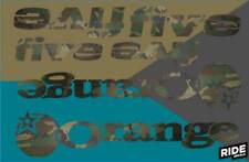 Kit decalcomanie cinque cornici arancione // stampa mimetica