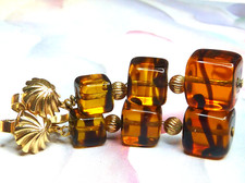 Orecchini TRIFARI finto tartaruga pendenti goccia vintage anni 50 firmati clip-on