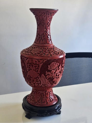 Vaso cinese lacca cinabro - cinese, in