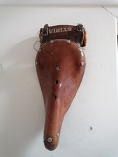 Sella bicicletta da corsa d'epoca FNI in cuoio