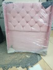 PANNELLO LETTO CONTENITORE OTTOMANO PELUCHE VELLUTO STRUTTURA LETTO IMBOTTITA - TESTIERA ALATA