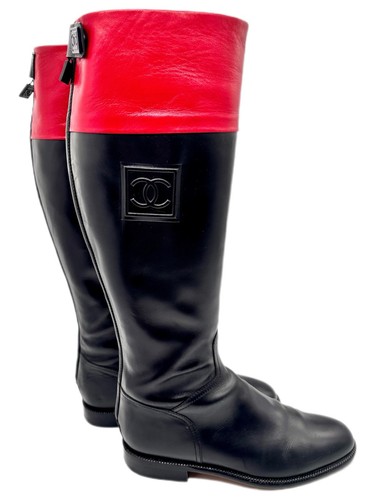 Stivali chanel pelle - pelle, nero