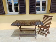 Set tavolo e sedie da giardino in legno
