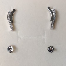 Orecchini vintage in Oro bianco 18 Kt 750% grammi 3,33 diamanti totali 0,20 Ct 