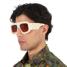 Gucci Occhiali da Sole Uomo Maschera Arancione GG0983S 001 59 GG0983S 001 59