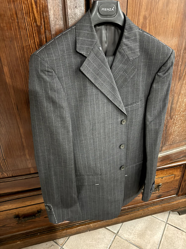 Abito bottoni grigio - 3, gessato