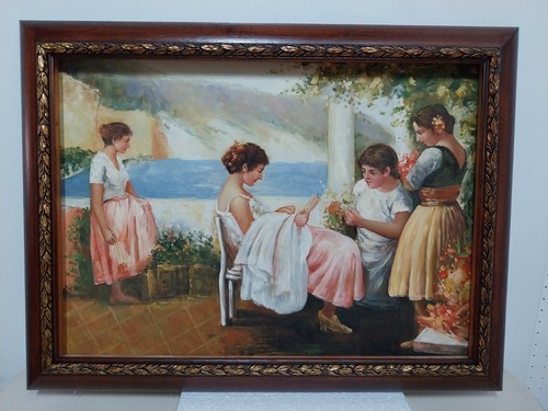 Quadro dipinto tela ragazze - dipinto, su
