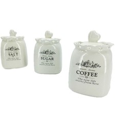 Tris barattoli bianco