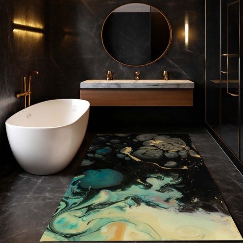 Tappeto bagno acquerello