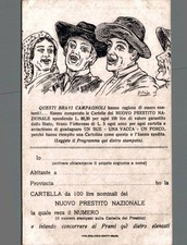 Militari Prestito Nazionale F. piccolo non  spedita