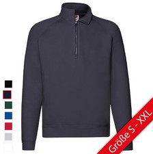 Felpa Fruit of the Loom Premium Zip Neck da uomo felpa con zip nuova