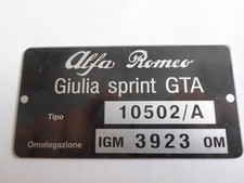 Targa Alfa Romeo Giulia Sprint
