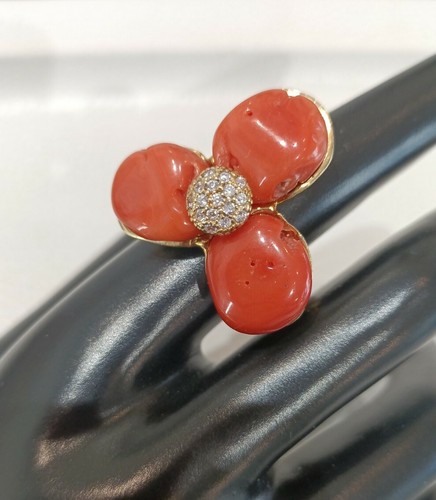 Anello vero corallo in - anello,