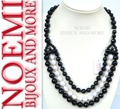 Collana donna onice - onice, perle
