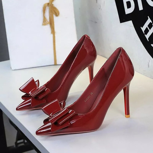 Decolte rosso vino vernice - rosso,