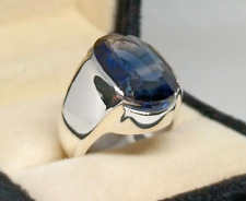 Anello da uomo in argento sterling 925 con zaffiro blu raro 22 carati