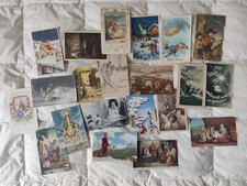 Lotto 21 cartoline vintage piccole Natale (12 epoca primo '900)