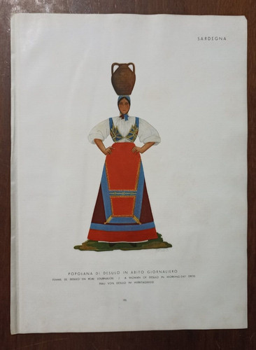 Costume sardo litografia - sardo,