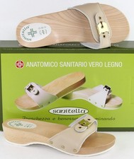 SANITELLA zoccoli anatomici legno tomaia con fibbia regolabile DONNA beige 031