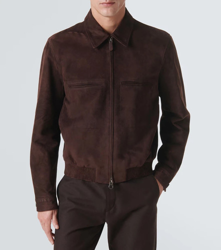 Giubbotto pelle bomber marrone - pelle,
