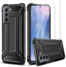 CUSTODIA per SAMSUNG GALAXY S21 FE Cover RUGGED ARMOR + Pellicola VETRO