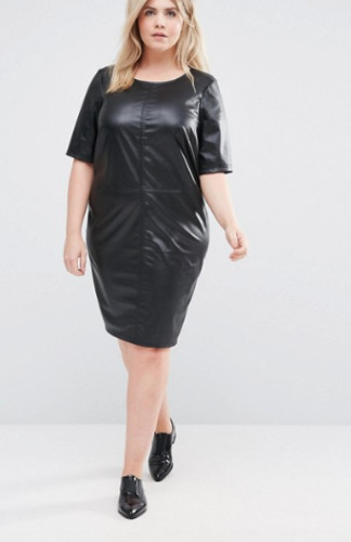 Taglie forti donna nero pelle - forti,