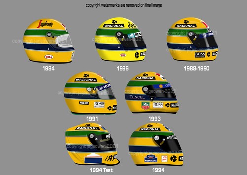 Adesivi casco ayrton senna f1 - ,
