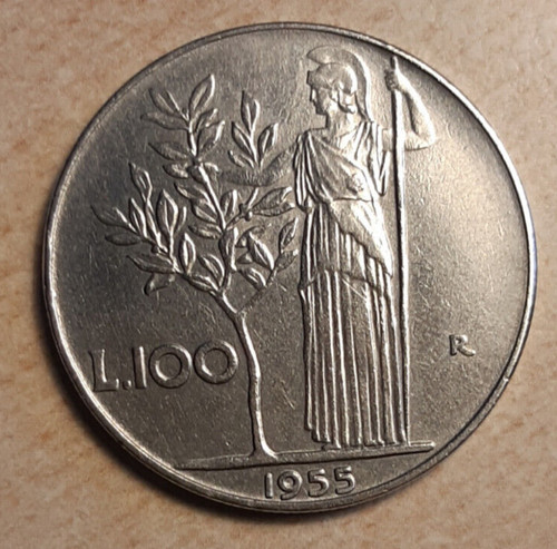 100 lire 1955 minerva - lire,