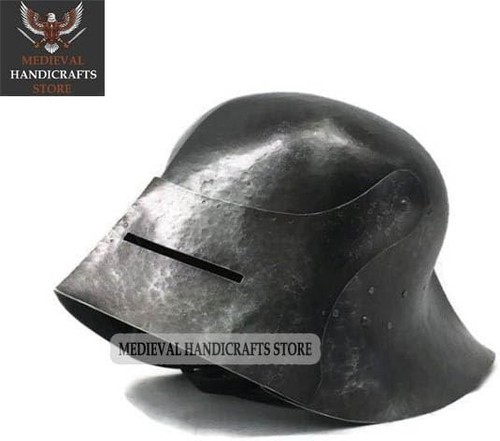 Elmetto medievale tedesco nero - elmetto,