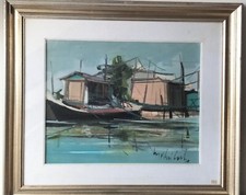 Carlo Marconi (Venezia 1934 - Treviso 2002) olio su tela Bilancioni laguna 50x40